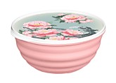 Миска Латина Homver 2,1л с крышкой и декором Сад пионов (18)