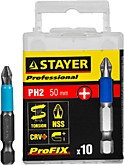 Набор: Биты 10шт PH2, 50 мм Professional STAYER ProFix